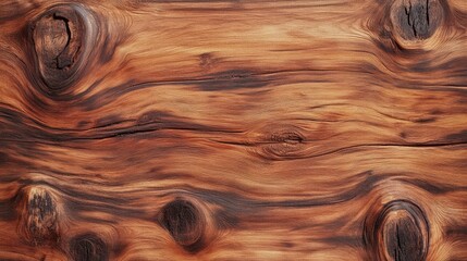 Poster - Smooth cedar wood background with warm reddish-brown tones and visible knots for an organic look.