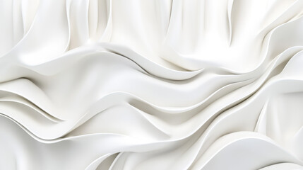 Wall Mural - A smooth, flowing white fabric texture creating an elegant and serene visual effect.