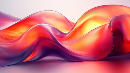 Aufkleber - Vibrant abstract waves of color flow gracefully across the surface, creating a mesmerizing effect in soft light and rich hues