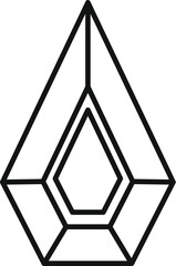 Poster - Minimalist line art vector illustration of a precious stone diamond shape, ideal for topics about jewelry or luxury