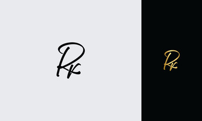 Aufkleber - Initial letter RR luxury golden color,overlapping Shape Signature Monogram elegant monogram logo