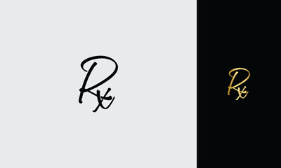 Aufkleber - Initial letter RX luxury golden color,overlapping Shape Signature Monogram elegant monogram logo