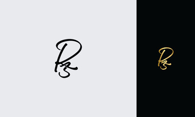 Aufkleber - Initial letter RZ luxury golden color,overlapping Shape Signature Monogram elegant monogram logo
