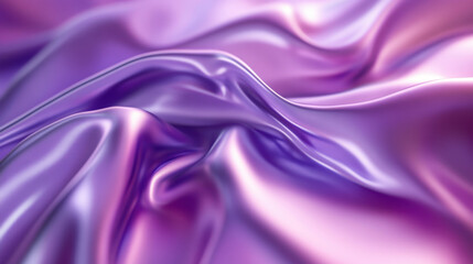 Wall Mural - A close-up of flowing purple satin fabric, showcasing its smooth texture and sheen.