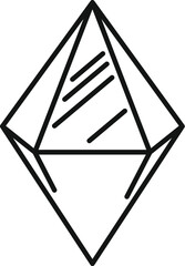 Wall Mural - Simple and elegant line art icon of a crystal, perfect for representing concepts like clarity, purity, and energy healing