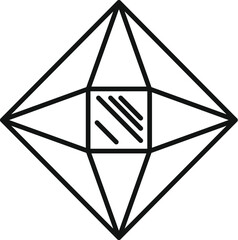 Poster - Geometric shape with a square center reflecting light from its facets