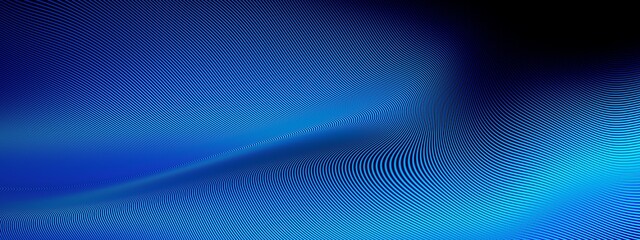 Poster - beautiful abstract wave technology black background with blue light digital effect corporate concept