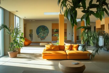 Wall Mural - Eco-conscious modern home interior, renewable energy, earth-friendly decor