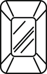 Poster - simple vector icon of a rectangular mirror with rounded corners reflecting light, perfect for interi