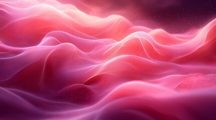 Poster - Soft flowing waves of pink and purple hues create an ethereal atmosphere in this dreamy landscape during twilight hours