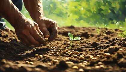 Nurturing growth through planting seeds in fertile soil