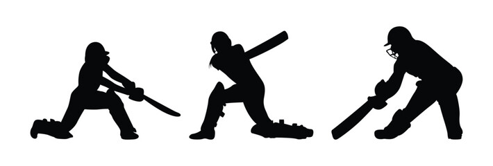 Cricket player vector game silhouette