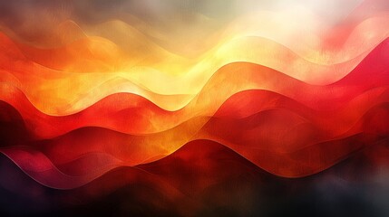 Poster - abstract waves of red and orange create a warm, dynamic background with smooth curves and vibrant hu