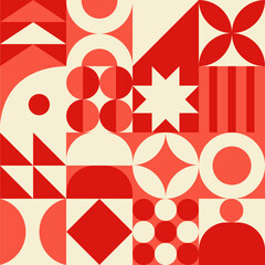 Aufkleber - Geometric colorful seamless pattern. Trendy abstract swiss background. Vector illustration