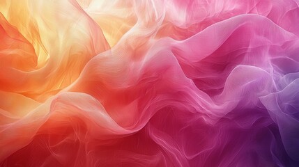 Aufkleber - colorful flowing fabric in warm hues creates a soft and dynamic atmosphere in a bright, artistic set