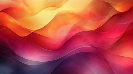 Aufkleber - Vibrant waves of orange, red, and purple blend together, creating an abstract display of color and movement in digital art