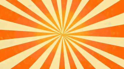 Aufkleber - a vibrant sunburst pattern with alternating orange and cream stripes radiating from the center, crea