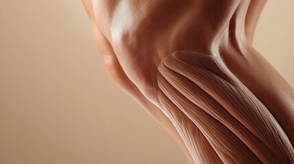 Poster - Detailed close-up of muscular arm showcasing intricate anatomy and textures, highlighting strength and human form.