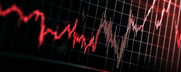 Wall Mural - A stock price chart with large gaps, highlighting sudden market openings after big news events