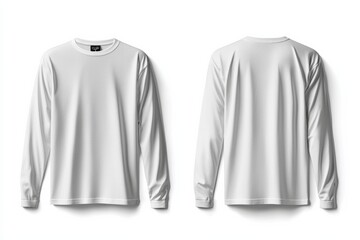 White Long Sleeve Tshirt Mockup Isolated created with Generative AI