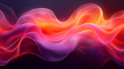 Aufkleber - colorful abstract waves of light flowing gracefully against a dark background, creating a sense of m