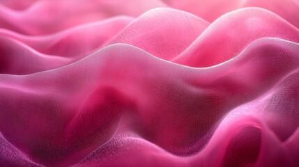 Aufkleber - Soft flowing pink fabric creates gentle waves in a serene and calming abstract composition, highlighting texture and form