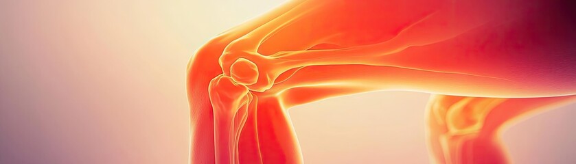 Aufkleber - Close-up view of a human knee joint showcasing anatomical detail and highlighting health, movement, and medical concepts.