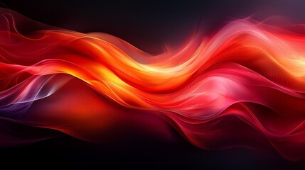 Poster - Abstract swirling patterns of red and orange light create a vibrant and dynamic composition on a dark background