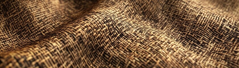 Poster - Close-up of textured golden fabric, showcasing intricate weaves and rich color, perfect for design or fashion backgrounds.