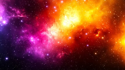 A vibrant cosmic scene showcasing a colorful nebula filled with stars and swirling gases in deep space.