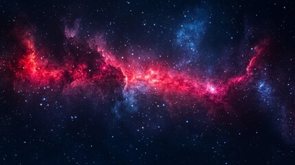 Wall Mural - A vibrant cosmic scene showcasing a colorful nebula amidst a starry background, representing the beauty of the universe.