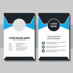 Wall Mural - Blue modern new creative Business id card design template.