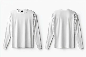 White Long Sleeve Tshirt Mockup Isolated created with Generative AI