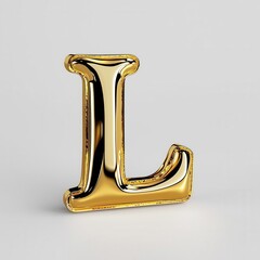 A shiny gold letter 'L' balloon, perfect for decorations, events, or personalized gifts. Add a touch of elegance and style.