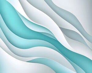 Wall Mural - Minimal geometric abstract white, aqua  background