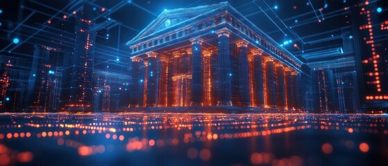 Poster - Digital Representation of a Classical Building with Illuminated Columns