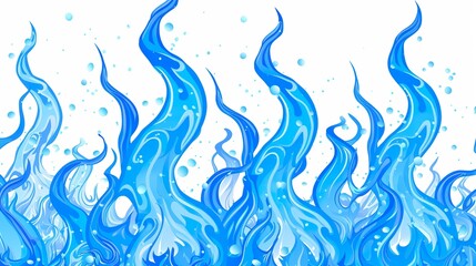 Wall Mural - Clip_art_Blue_flames_background