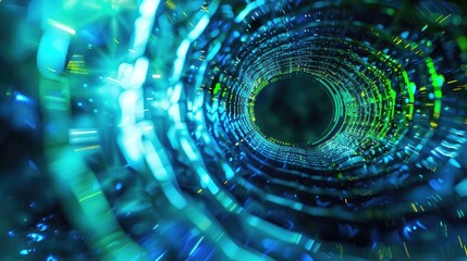 Poster - A mesmerizing abstract tunnel of light and color, evoking a sense of depth and infinite possibilities in a digital realm.