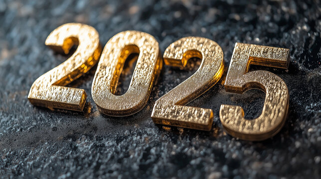 Golden 2025 on Dark Background