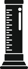 Poster - Black silhouette of a graduated cylinder used to measure the volume of liquids