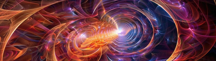 Poster - A vibrant swirl of colors and light representing cosmic energy and dynamic movement in the depths of space.