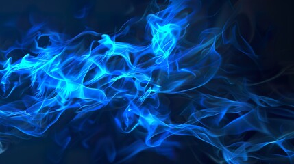 Wall Mural - Smoke_blue_flame_transparent_background