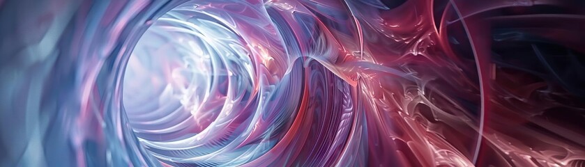 Poster - A mesmerizing abstract image depicting a swirling tunnel of vibrant colors and intricate patterns, evoking a sense of depth and motion.
