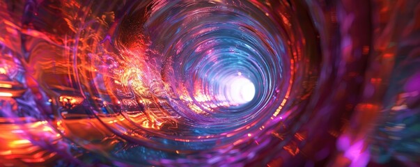 Poster - A mesmerizing tunnel of vibrant colors, swirling lights, and ethereal patterns, creating a dreamlike and immersive experience.