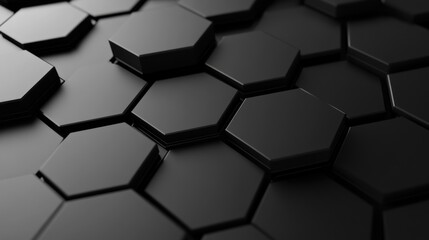 Wall Mural - Abstract Black Hexagon Pattern Background