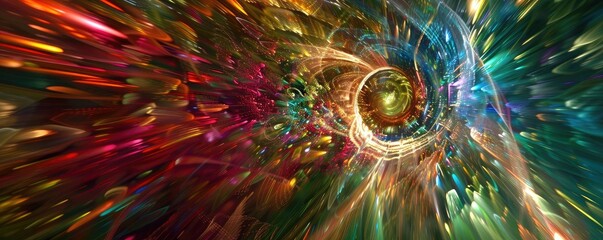 Poster - A vibrant abstract swirl of colors and light, creating a sense of motion and energy, ideal for backgrounds and designs.
