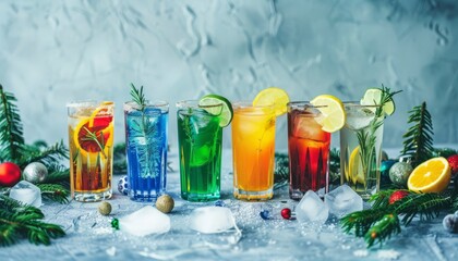 Festive Flavors: A Rainbow of Cocktails at the Christmas Soiree