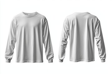 White Long Sleeve Tshirt Mockup Isolated created with Generative AI