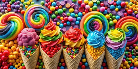 colorful candies rainbow topping for ice cream and cakes, perfect for adding a pop of color to your 