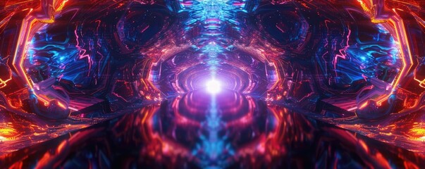 Aufkleber - A vibrant abstract design featuring luminous colors and swirling patterns, creating a mesmerizing visual experience.